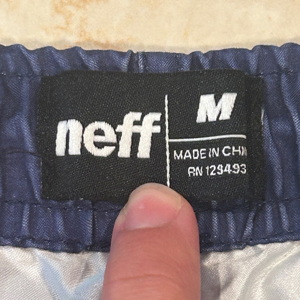 Neff Board Shorts Mens M Blue Floral Hibiscus Swim Trunks Drawstring Skate Surf - Picture 5 of 10